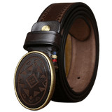 Dark Brown Leather Western Belt