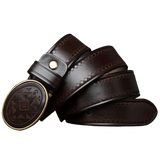 Coffee Leather Western Cowboy Belt