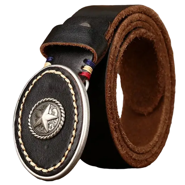 Black Texas Leather Belt