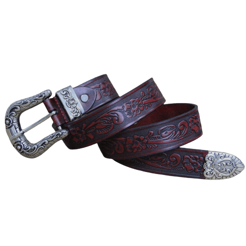 Vintage Burgundy Western Belt