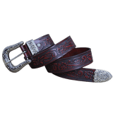 Vintage Burgundy Western Belt